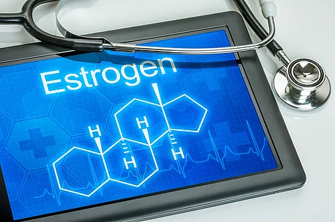 Tablet with the chemical formula of estrogen