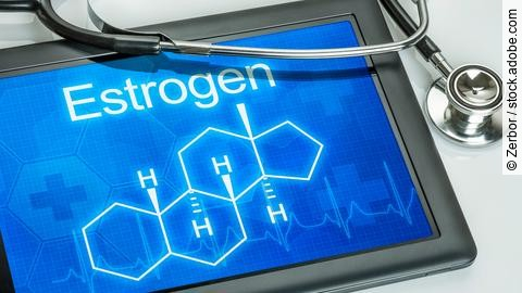 Tablet with the chemical formula of estrogen