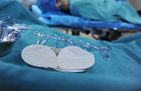 operating tools and chest implants in surgery room