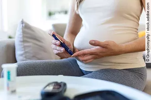 Blood sugar testing at home. Pregnant Woman Checking Blood Sugar Level At Home. Diabetic Checking Blood Sugar Levels. Pregnant Woman checking blood sugar level by glucometer and test stripe at home