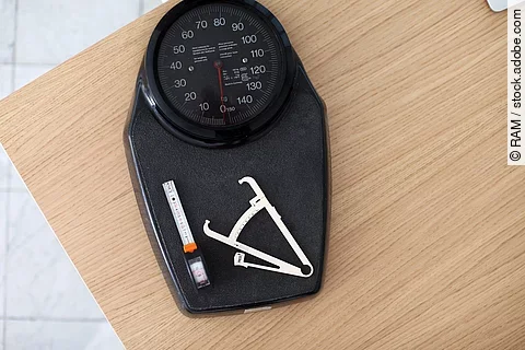 Personenwaage, Fettzange und Massband