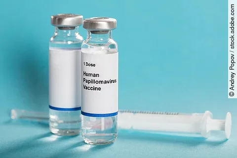 Human Papillomavirus Vaccine In Bottles With Syringe Human Papillomavirus Vaccine In Bottles With Syringe